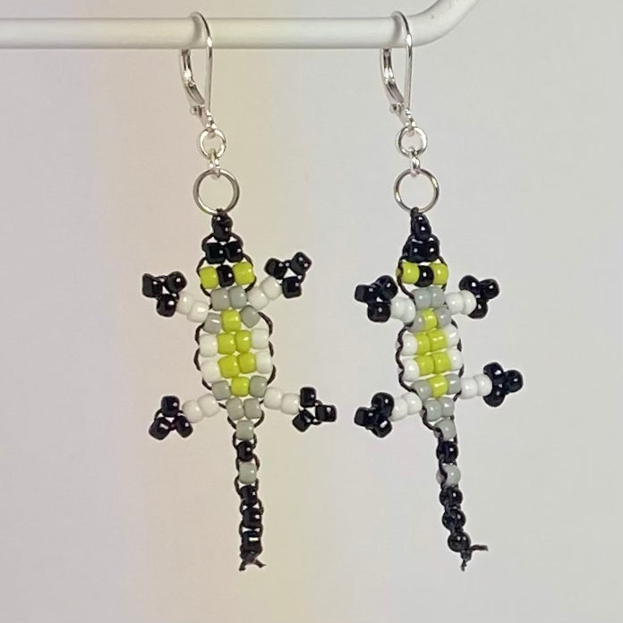 Pride Bead Lizard Earrings