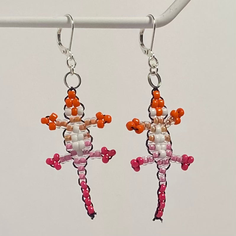 Pride Bead Lizard Earrings
