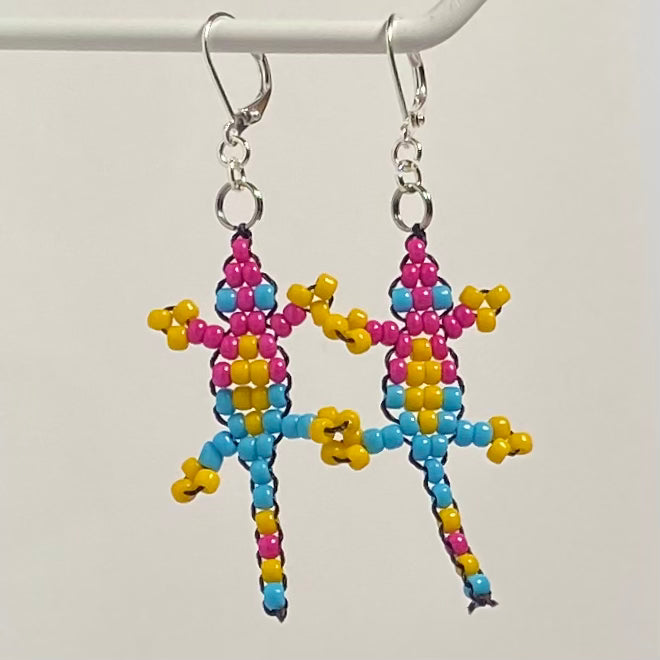 Pride Bead Lizard Earrings