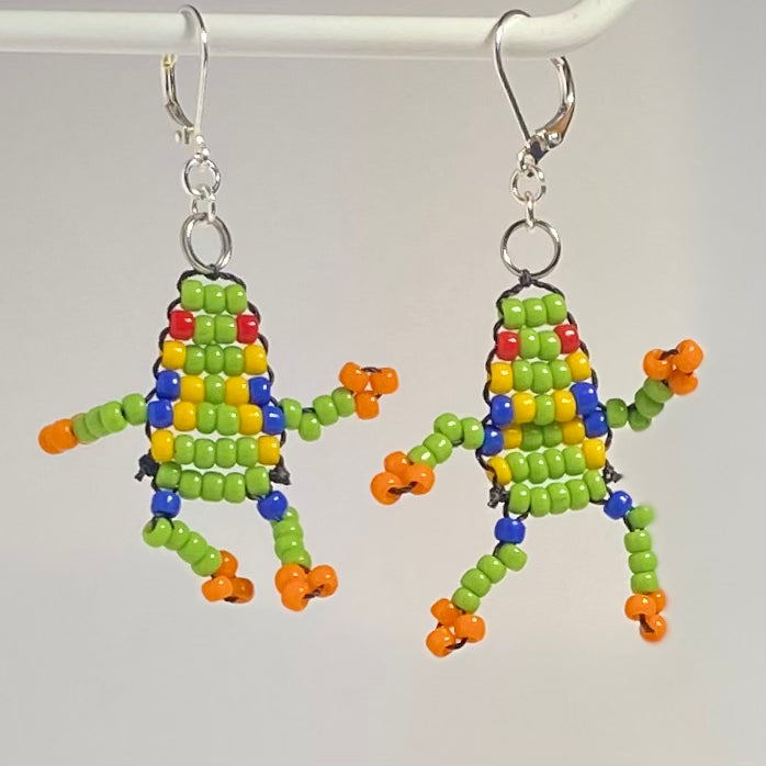 Bead Frog Earrings