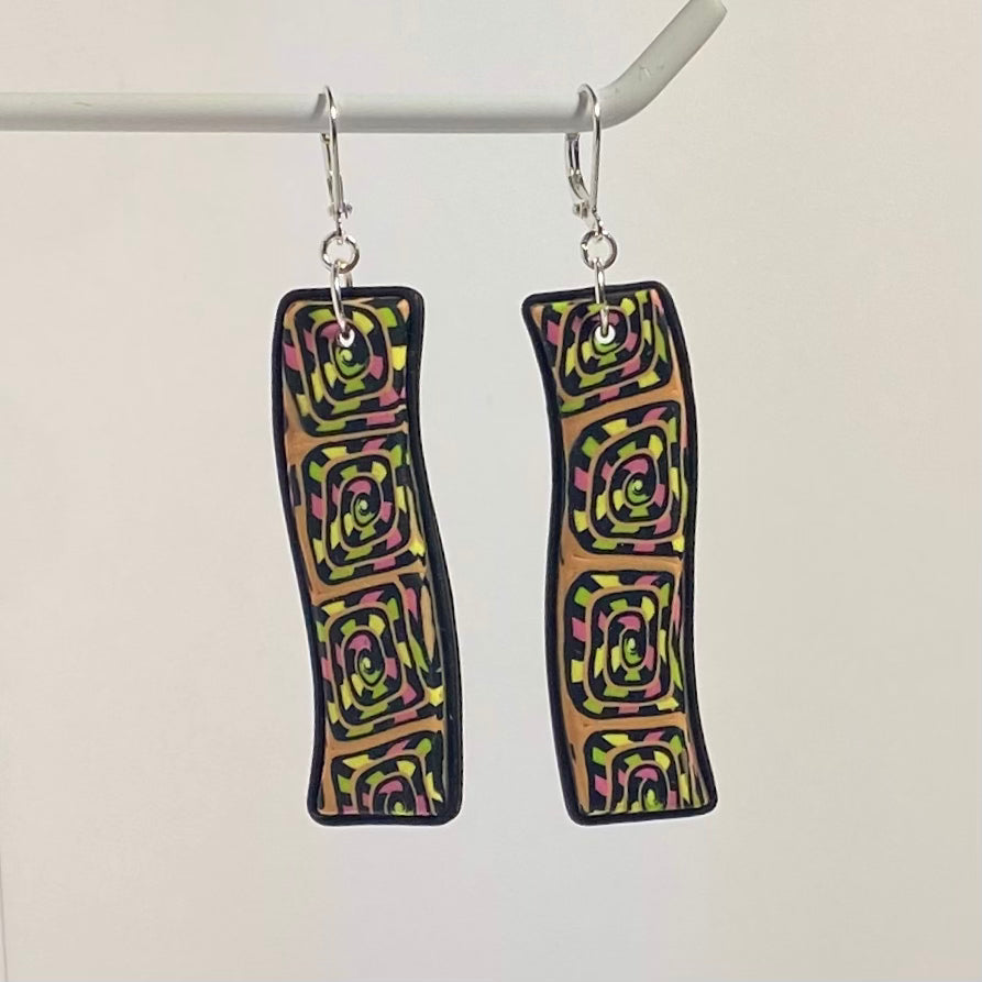 Candy Spiraling Clay Earrings