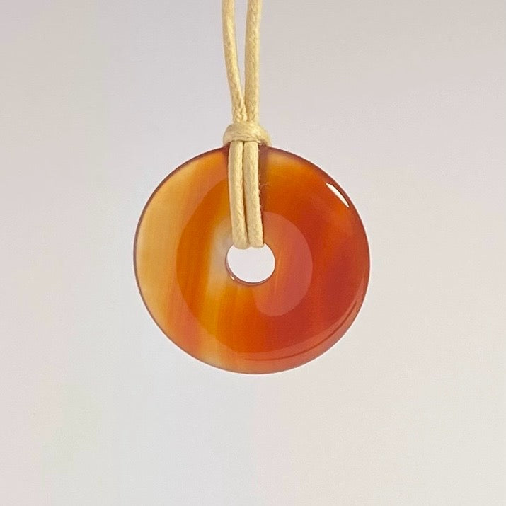 Red Agate Donut Necklace
