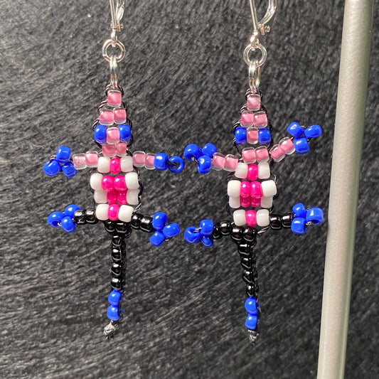 Pride Bead Lizard Earrings