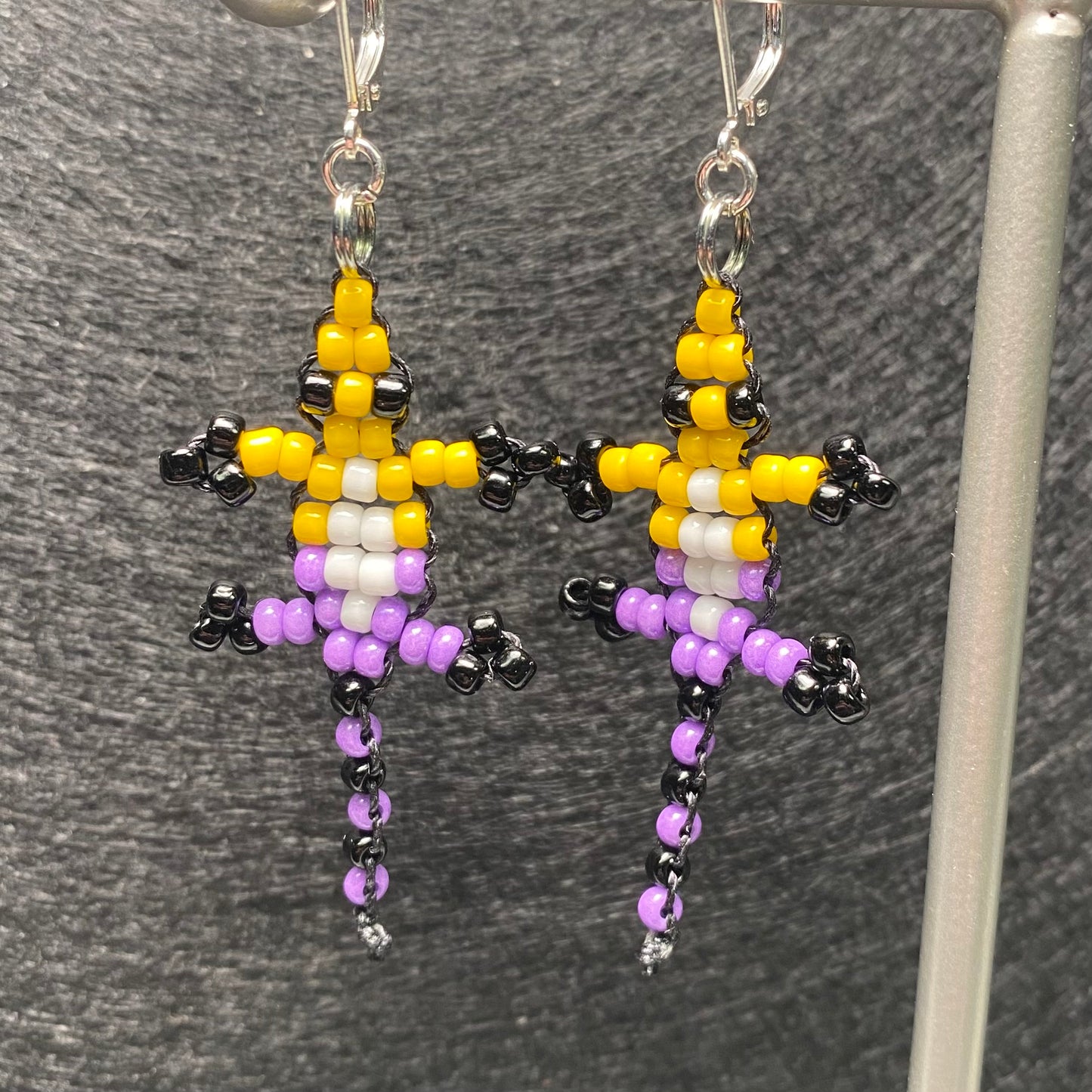 Pride Bead Lizard Earrings