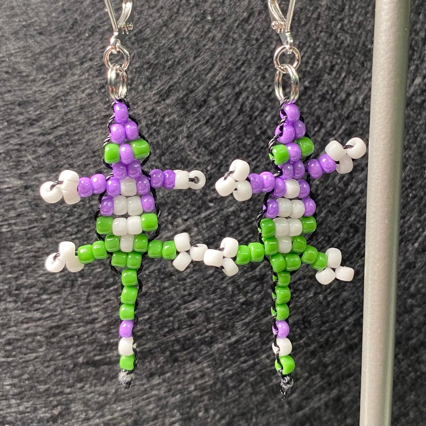 Pride Bead Lizard Earrings