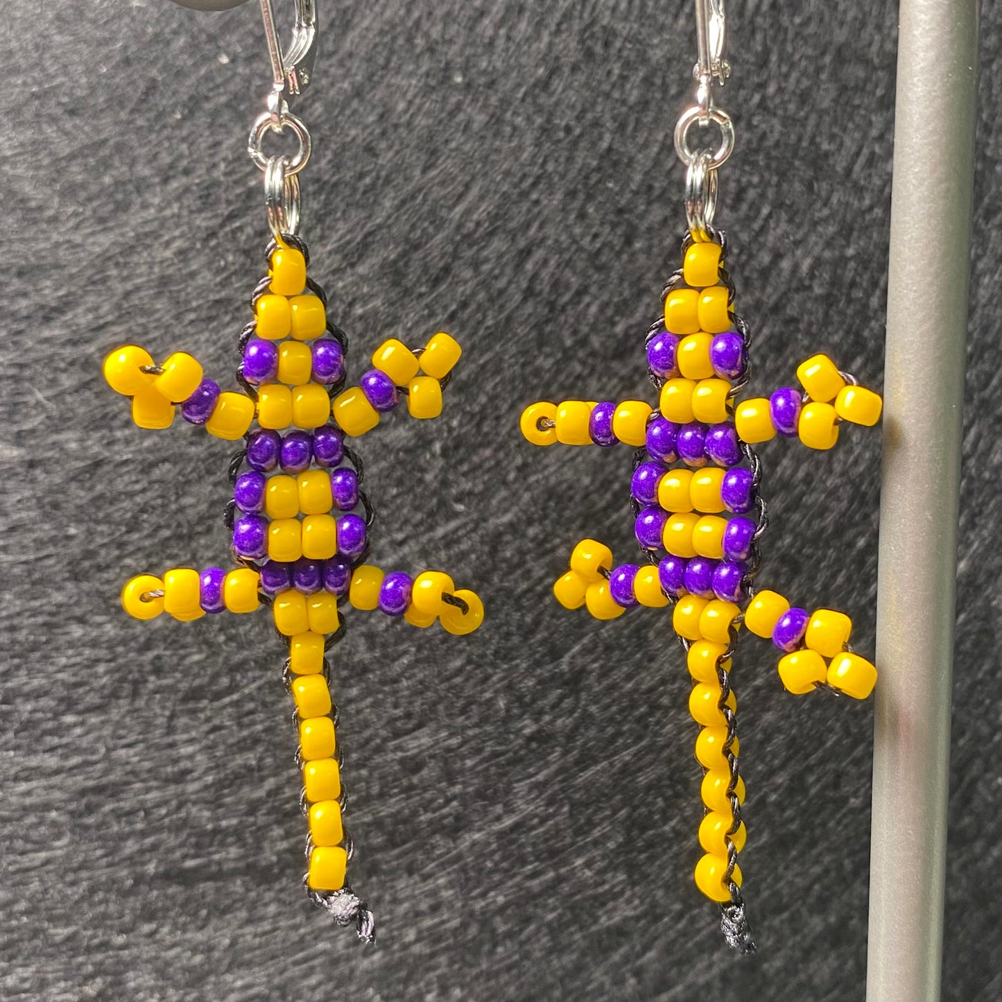 Pride Bead Lizard Earrings