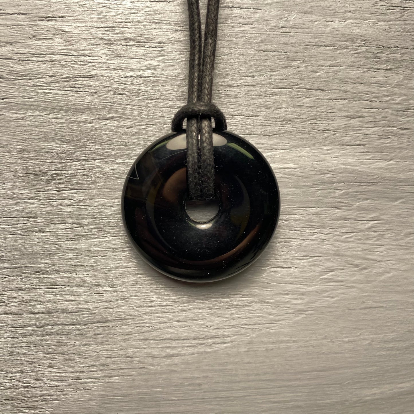 Onyx Stone Donut Necklace