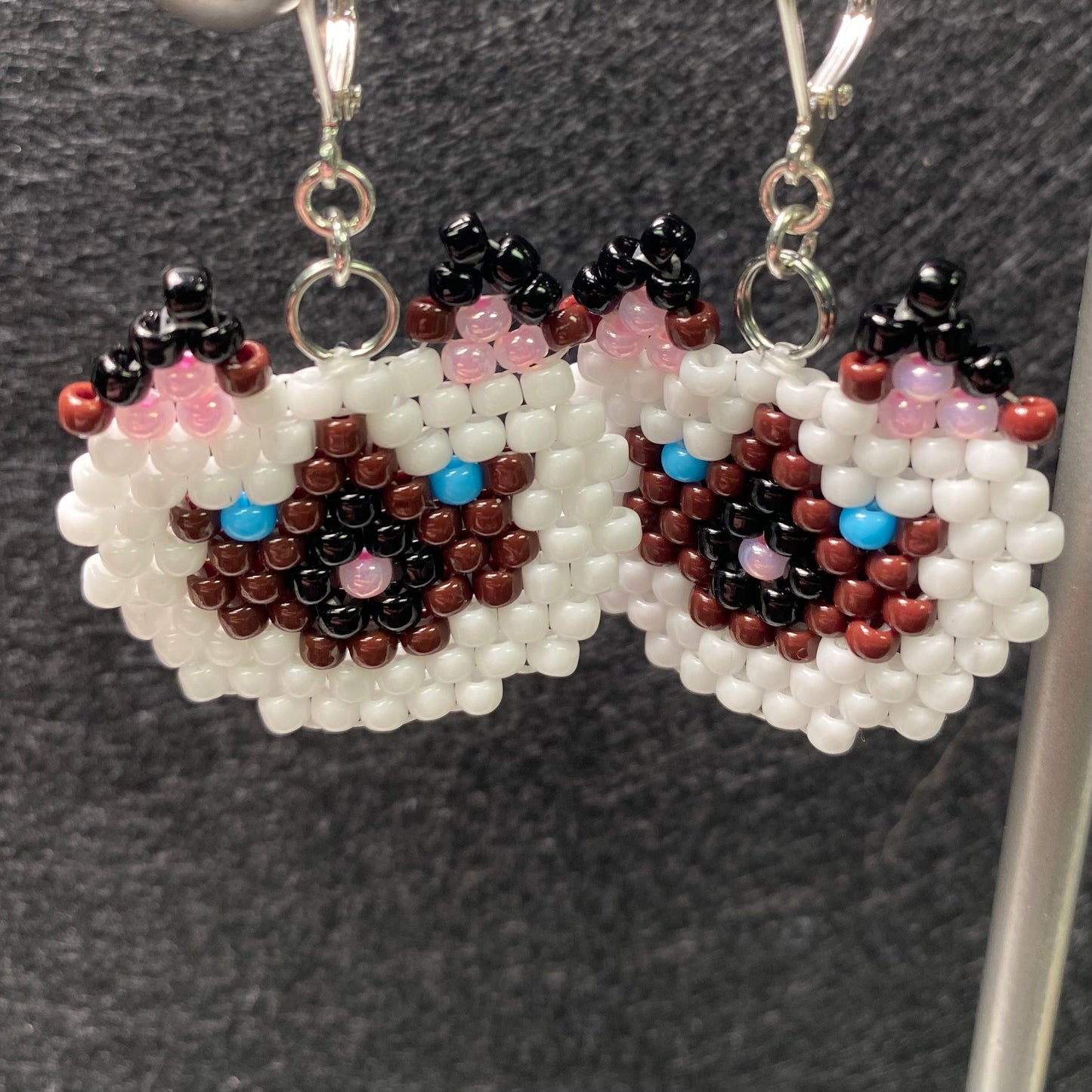 Bead Cat Earrings