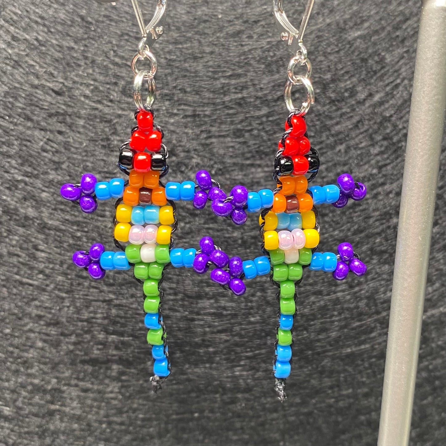 Pride Bead Lizard Earrings