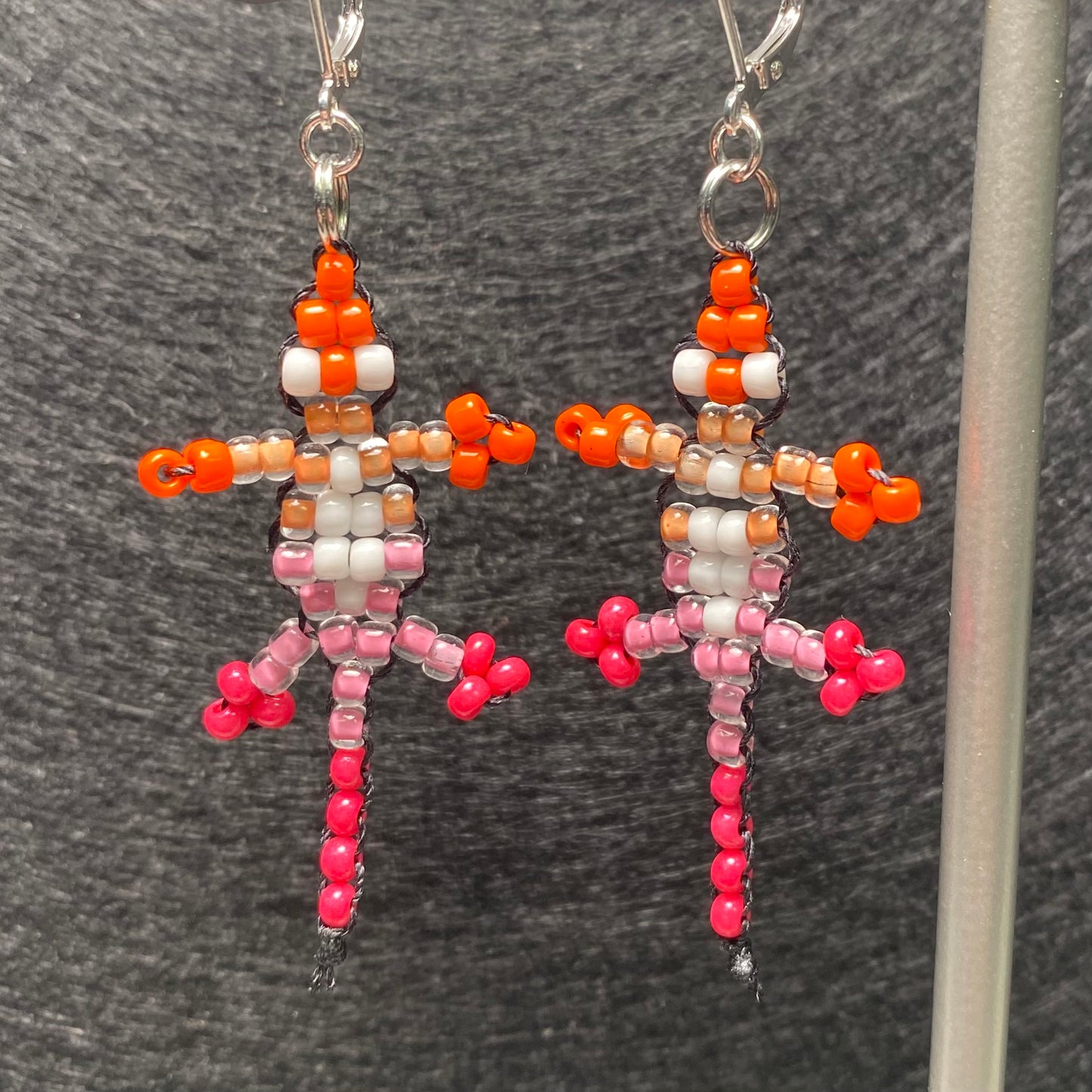 Pride Bead Lizard Earrings