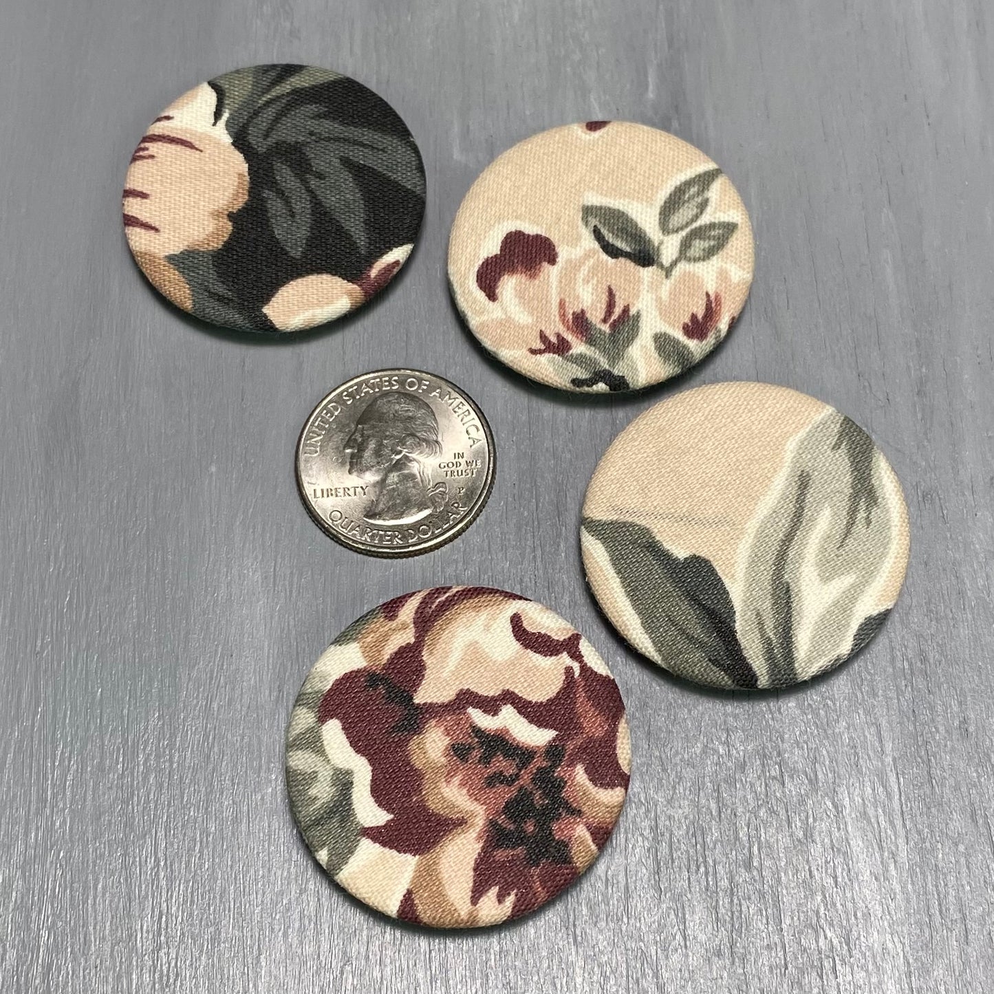 Vintage Garden Fabric Magnets