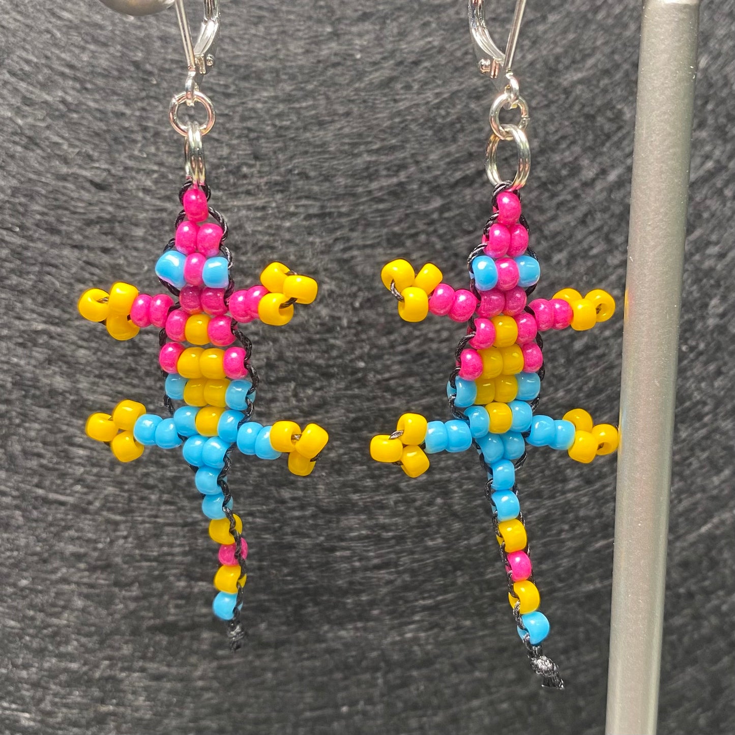 Pride Bead Lizard Earrings