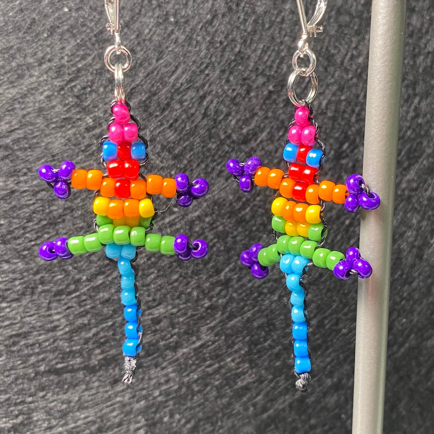 Pride Bead Lizard Earrings