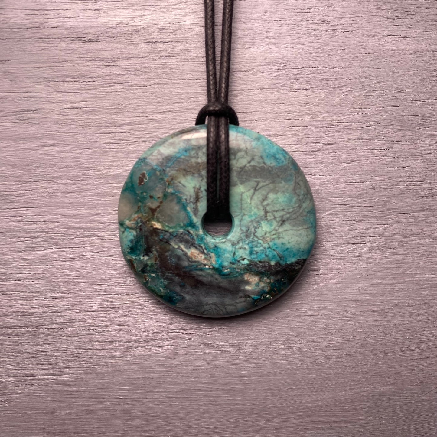 Turquoise Stone Donut Necklace