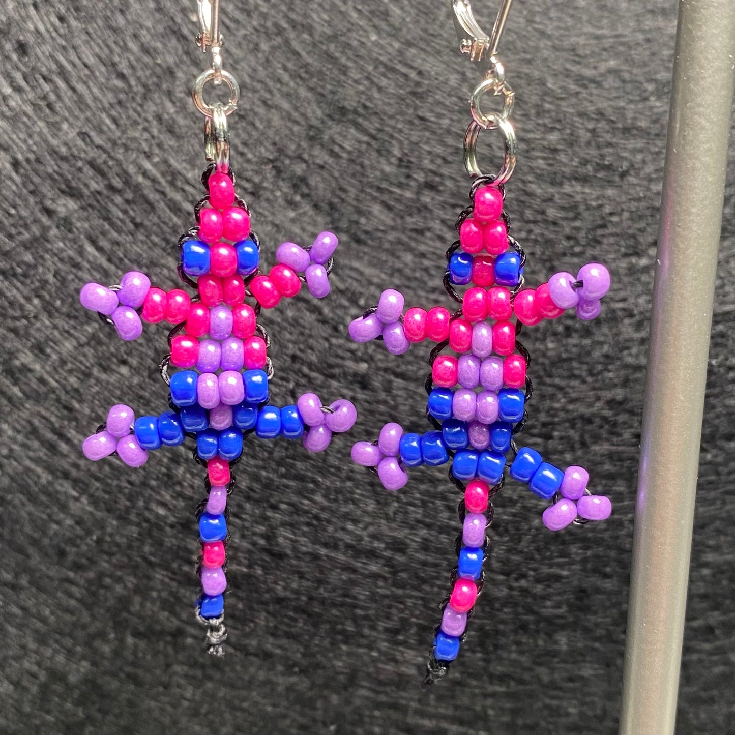 Pride Bead Lizard Earrings