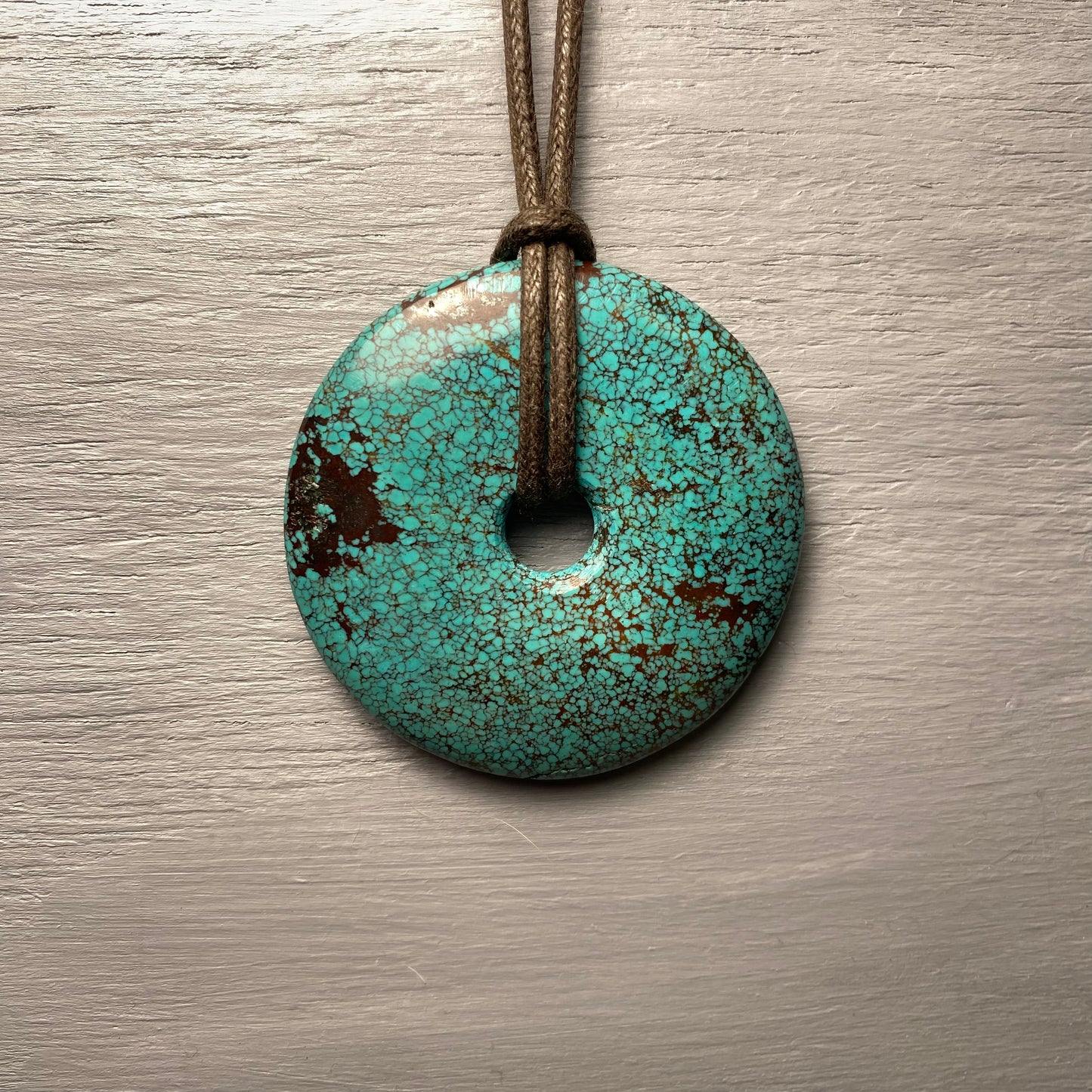 Turquoise Stone Donut Necklace