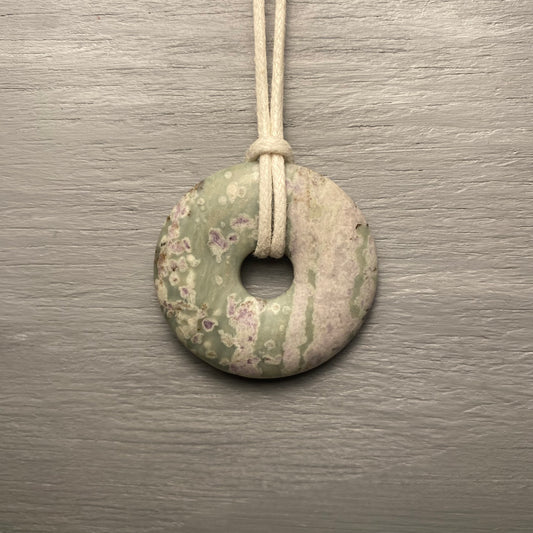 Peace Jade Stone Donut Necklace