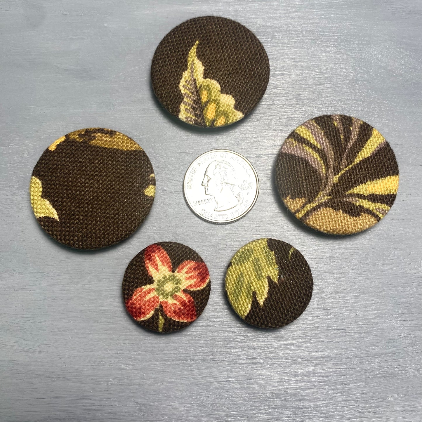 Earthen Floral Fabric Magnets