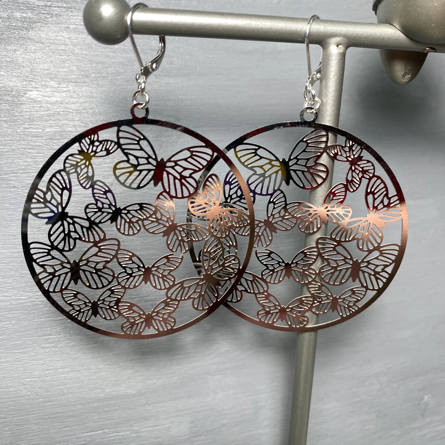 Butterfly Vignette Engraved Earrings