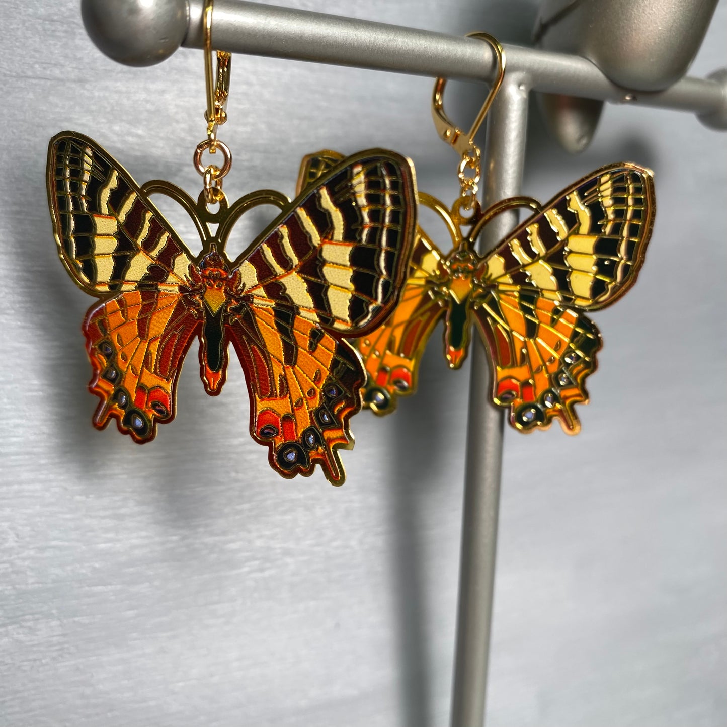 Monarch Butterfly Engraved Earrings