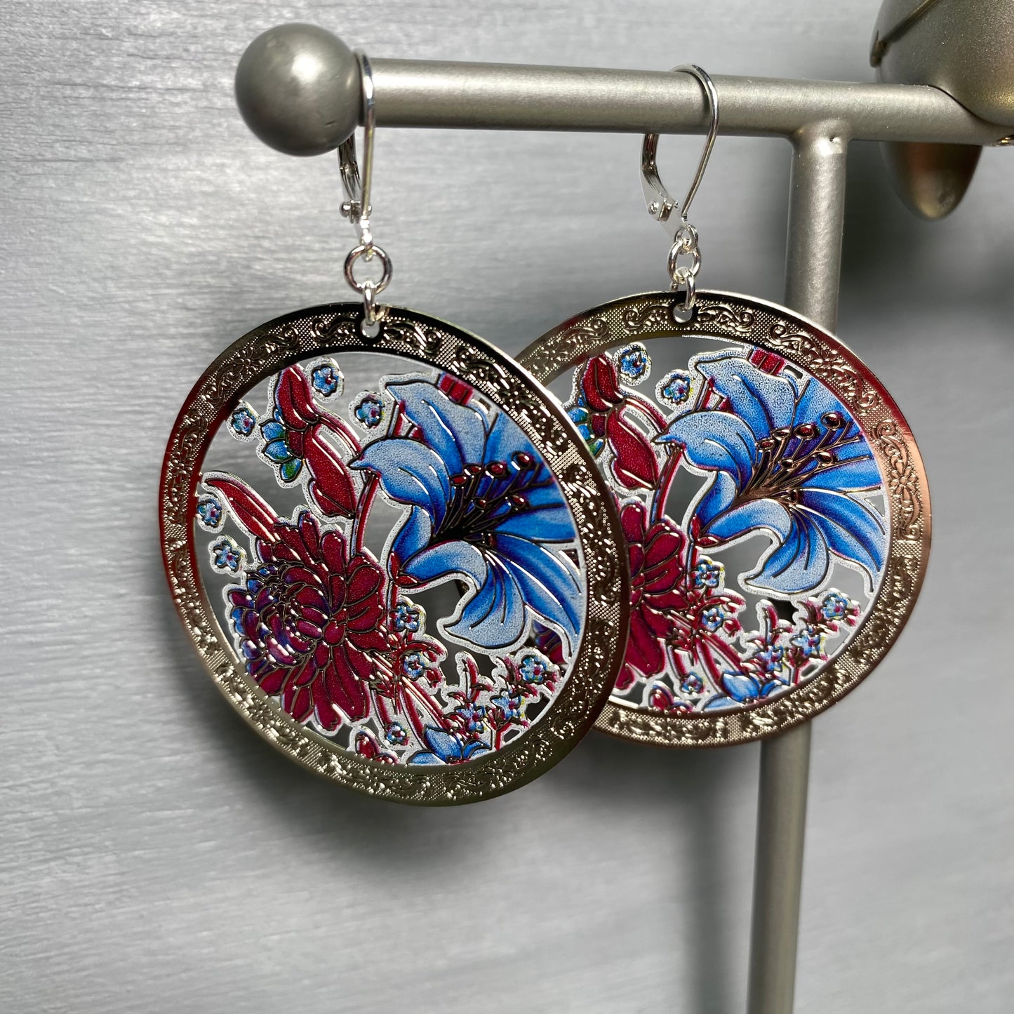 Gilded Lily Engraved Earrings