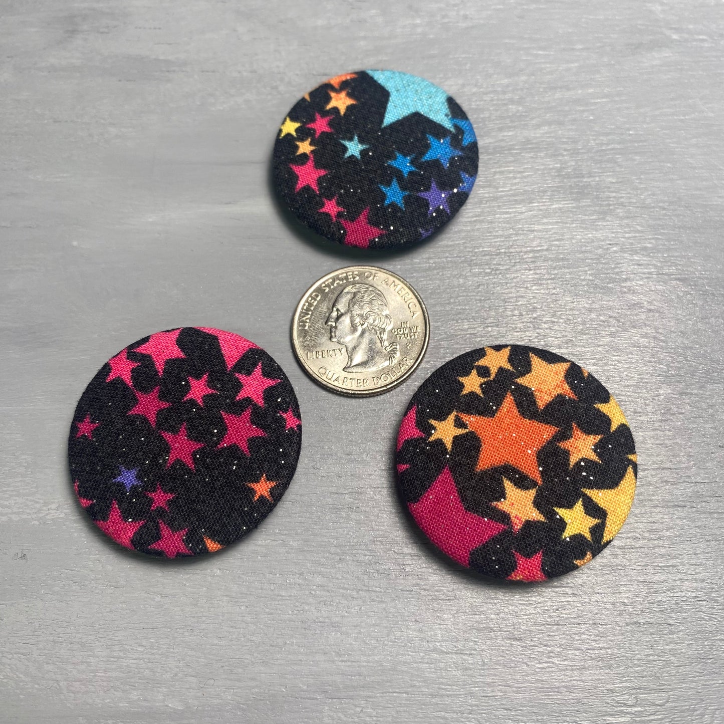 Rainbow Night Sky Fabric Magnets