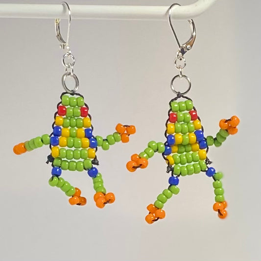 Bead Frog Earrings