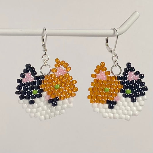 Bead Cat Earrings