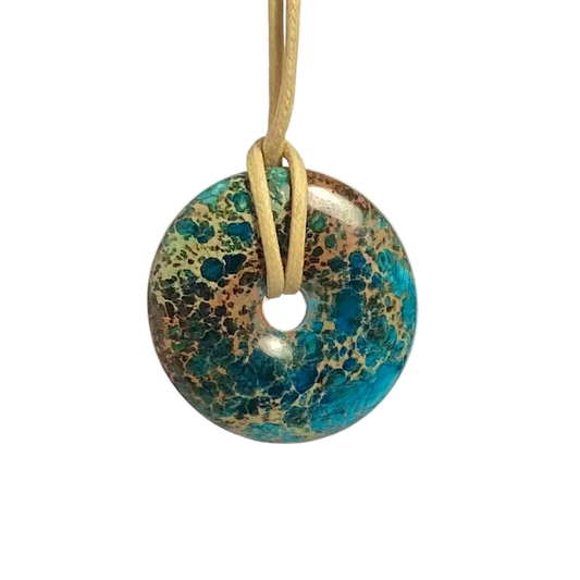 Painterly Magnesite Donut Necklace