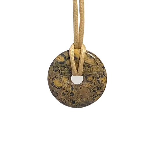 Picture Jasper Donut Necklace