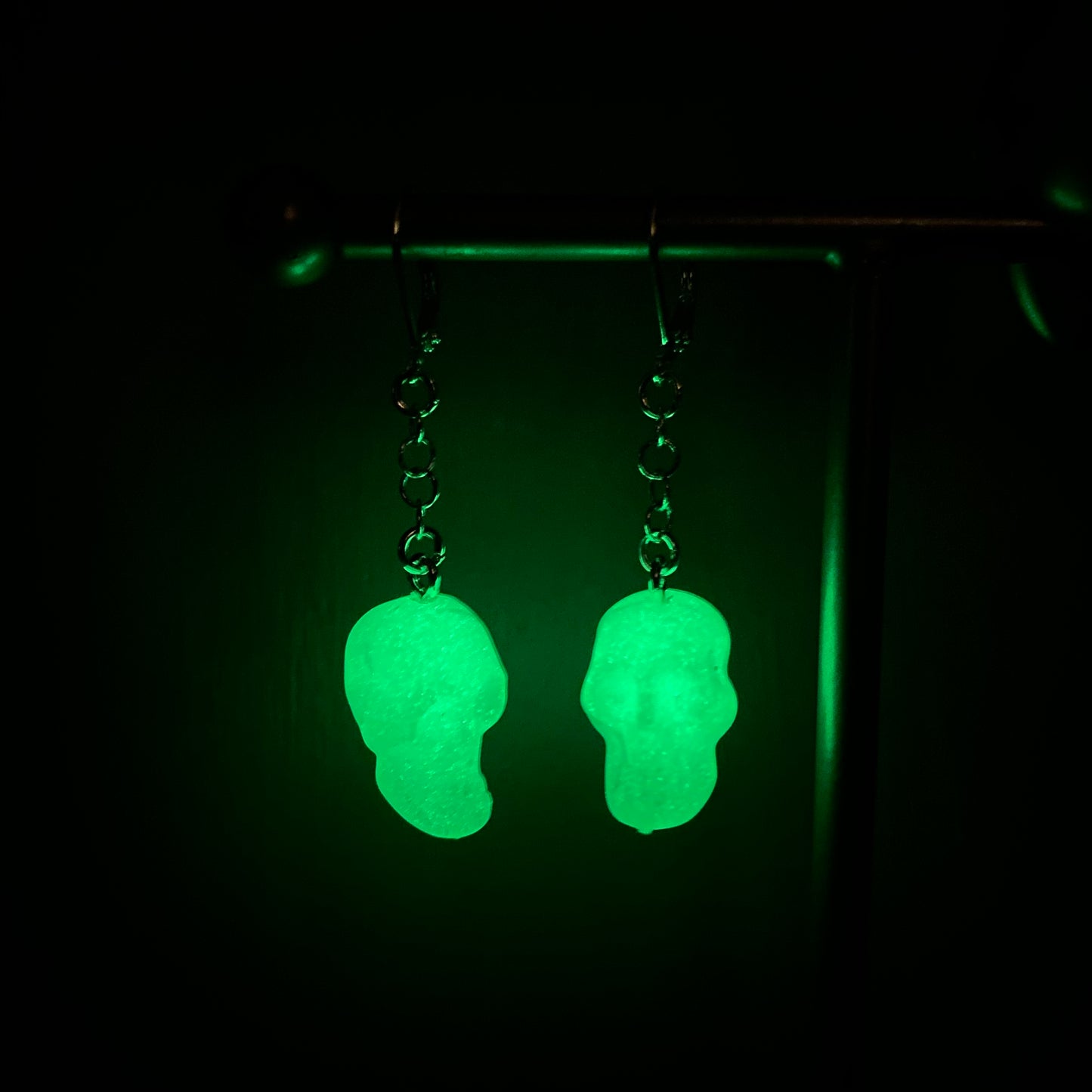 Glow-in-the-Dark Skull Earrings